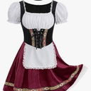 TOONRAIN Oktoberfest Costumes Women Authentic German Dirndl Dress Bavarian Style Beer Outfit, XS