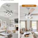 52" Ceiling Fan with Light Chandelier Fan Modern DC Motor Dimmable Led Fandelier Ceiling Fan with Light for Bedroom, Living Room