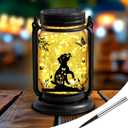Dog Solar Lanterns 3-in-1 Outdoor Waterproof, Birthday Gifts for Women Mom Mother's Day Dog Lover, Labrador Retriever Mason Jar Hanging Lanterns, Garden Decor Lights for Patio Yard Balcony Decoration