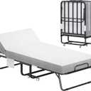 Somdot Adjustable Folding Bed with Mattress, 75x31 Cot Size Frame
