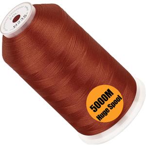 New brothread - Single Huge Spool 5000M Each Polyester Embroidery Machine Thread 40WT for Commercial and Domestic Machines - Burnt Orange (Janome Color)