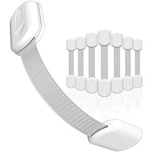 SKYLA HOMES Baby Locks (8-Pack) Child Safety Cabinet Proofing - Safe Quick and Easy 3M Adhesive Cabinet Drawer Door Latches No Screws & Magnets Multi-Purpose for Furniture Kitchen Ovens Toilet Seats