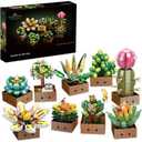 Educiro Flower Botanical Bonsai Building Set, Succulent Building Toys Block - 9 Pack, for Home Decor, Valentine's Day, Mother's Day, Christmas for Adults and Kids - 913pcs