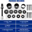 NYXOVA 19pcs Front Wheel Drive Bearing Removal Installation Service Tool Kit, Wheel Bearing Removal Kit, Bearing Removal Install Adapter Puller Pulley Service Tool Kit