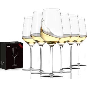 JBHO 17 oz Lead-Free Wine Glasses Set of 6, Hand Blown Durable Crystal Wine Glasses for Daily Use and Hosting Guests, Thin Rim for Serving Red and White Wine, Gift packing for any occasion