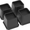 Bed Risers 3 Inch Heavy Duty Bed Furniture Elevators, 1,500 lbs Lifts Up Riser for Sofa and Table Set of 4, Black