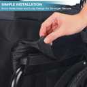 2PCS Wheelchair Armrest Pads with Hook and Loop Straps, Soft & Warm Short-Pile Plush Wheelchair Armrest Pads, Non Slip Arm Rest Covers for Handicapped/Adult, Comfort Foam Wheel Chair Arm Cushion-Black