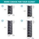 YOUDENOVA Hanging Closet Organizer, 4-Shelf Closet Hanging Storage Shelves, Grey