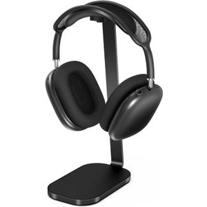 VICHYIE Headphone Stand for AirPods Max, Headset Holder with Aluminum Supporting Rod, Heavy Base Desk Stand Headphones Support Accessory for All Headphones - Black