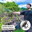 Raincovo Garden Hose Shut Off Valve to Pressure Washer Adapter, 3/4" GHT to 1/4" Quick Connect, Convert Quick Connect Water Hose into Power Washer Nozzle Tips, Car Washing Nozzle & Hose Attachment