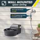 67OZ Automatic Water Dispenser for Dogs Cats Patented Auto-Filling Dog Water Bowl Dispenser Wall-Mount Saving Space Outdoor Dog Waterer Feeder Includes Fixed Part Copper Connector 3/4'' Water Hose