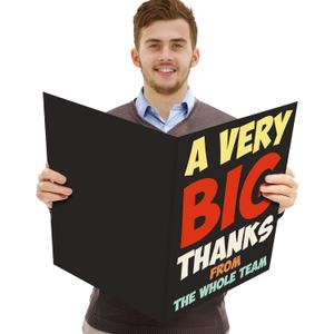 Jecery 3 Pack Large Thank You Card with Envelope 9 x 12 Inch Big Thank You Cards Jumbo Greeting Card Thanks for Coach Team Baby Shower Birthday Party Engagement Gift(Bright Style)