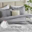 CozyLux California King Comforter Set - 3 Pieces Grey Soft Luxury Cationic Dyeing Cal King Comforter Bedding for All Season, Gray Breathable Lightweight Bed Sets with 1 Comforter and 2 Pillow Shams