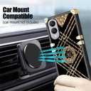 CCSmall for Samsung Galaxy S25 Edge Cute Case for Women Girls, Stylish Classic Camellia Design Soft TPU Bumper with Elegant Metal Corners & Ring Kickstand for Samsung S25 Edge 5G BF Plaid Black