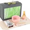 Pink Traditional Matcha Set Whisk and Bowl, 8 Pcs Matcha Making Kit Includes Ceramic Bowl with Spout, Bamboo Whisk, Holder, Scoop, Sifter, Tea Towel Cloth and Mat-Ceremonial Matcha Starter Kit Gift