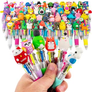 HNSYYF Multicolor Pen in One - 4-in-1 Cute Pen Set for Kids - 60 Ballpoint Pens for Birthdays and Children's Parties - Fun Gifts Assorted Lnk Kawaii Pens