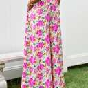 PRETTYGARDEN Women's 2025 Summer Flowy Wide Leg Palazzo Pants Dressy Casual Elastic High Waisted Pockets Boho Beach Trousers (Floral White Purple,Small) 