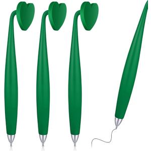 Glenmal 3 Pcs Magnetic Pens Black Ink Funny Wiggle Pen Heart Shape for Fridge and Other Magnetic Surfaces, Gifts Office Supplies(Green)