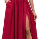 KUTUMAI Floral Corset Midi Dress Flowy Slit Summer Spring Wedding Guest Dresses for Women Sundress with Pockets ( M)