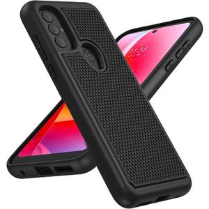 BNIUT for Motorola Moto G Power 2022 Case: Moto G Play 2023 case & Moto G Pure 2021 case - Dual Layer Protective Heavy Duty Phone Cover Shockproof Rugged with Non Slip Textured Tough (Matte Black)