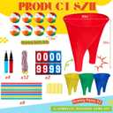 Granny Pants Yard Game Set, Family Reunion Toss and Catch Ball Giant Outdoor Game with Bouncy Balls Scoreboard Medals and Foam Sticks for Birthday Party Company Team Building