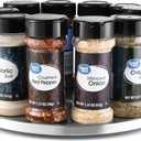 1 Tier Lazy Susan by Lovotex: Stainless Steel 360 Degree Turntable  Rotating 2-Level Tabletop Stand for Your Dining Table, Kitchen Counters and Cabinets  Turning Table Spice Rack Organizer Tray
