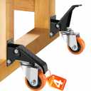 Caster Wheels, 3 Inch Workbench Casters Set of 4 Heavy Duty - 800 Lbs Capacity Retractable Swivel Castors with No Noise Polyurethane Wheels, Easy to Install for Tables Legs, Work Bench & Tool Carts