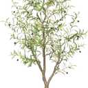 LYERSE Olive Trees Artificial Indoor - Faux Olive Tree 6ft - Fake Olive Tree with Olive Branches and Lifelike Fruits - Artificial Olive Tree for Modern Home Office House Living Room Decor Indoor