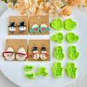 11pcs Christmas Snowman Polymer Clay Cutter Sets, Clay Cutters for Clay Jewelry, Clay Cutters for Earrings Square, Polymer Clay Kit for DIY Tools Jewelry Earrings Making