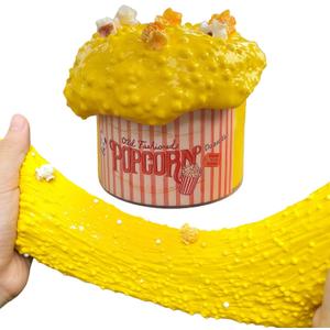 Yellow Popcorn Foam Slime, Stretchy, Non-Sticky Slime Kit for Kids, Thick and Glossy Textured Slime Birthday Gift & Cute Toy Party Favors for Girls & Boys