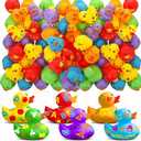 Lenwen 48 Pcs Christmas Rubber Ducks 2" Themed Rubber Ducks Bulk Party Gifts for Birthday Baby Showers Accessories Christmas Halloween Thanksgiving Party Supply