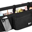 ZZM Double Stroller Organizer for Bob Duallie and Baby Jogger City Mini GT2, Double Baby Stroller Accessories with 2 Cooler Pockets, Parent Console Double Jogging Stroller Organizer(Empty Bag) Black