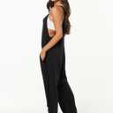 ANRABESS Jumpsuits for Women Casual Summer Overalls Sleeveless Spaghetti Strap Romper Jumpers Trendy Beach Vacation Outfits (Black, L)
