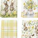Artoid Mode Butterfly Rabbits Bunny Easter Kitchen Towels Dish Towels, 18x26 Inch Flower Egg Spring Farmhouse Holiday Decoration Hand Towels Set of 4