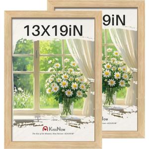 13x19 Picture Frame set of 2, Natural Oak Wood Poster Frame, Wall Hanging