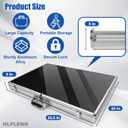 Silver Large Card Display Case, 33"x22" Aluminum Trade Show Display Case with Handle for Sports Card/TCG/Jewelry Display