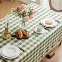 Checkered Tablecloth Rectangle Cotton Linen Gingham Table Cloth with Tassel Washable Wrinkle Free Heavy Duty Buffalo Plaid Table Cover for Dining/Party/Picnic (Green, 55" x 70" (Rectangular))