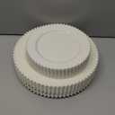 U-QE 60PCS Ivory Plastic Plates - Beaded Ivory Plates Disposable Heavy Duty - Perfect for Party, Baby Shower, Wedding, Birthday - Include 30PCS 10inch Dinner Plate & 30PCS 7inch Dessert Plate