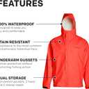 Grundens Mens Neptune Commercial Fishing Jacket | Waterproof, Adjustable (X-Large, Orange)