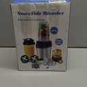 12-Piece Smoothie Blender Maker 25,000 RPM Personal Blender for Ice Crushing Smoothies & Frozen Drinks Nuts with 23oz, 32oz, 37oz Portable Cups Two 6-Leaf Stainless Steel Blades, Silver