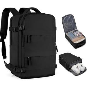 Travel Backpack For Women Men Airline Approved Carry On Backpack Flight Approved Waterproof Sports Luggage Backpack Casual Daypack Small Hiking Backpacks Black Backpacks (Standard)