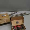 1 Inch Heavy Duty Double Bay Window Curtain Rod,36-72 Inch Telescoping Center Rod, 20-36 Inch Adjustable Side Rod Set, Antique Silver, End Cap Finials