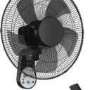 PARIS RHÔNE Wall Mount Fan with Remote,16 Inch Wall Fan with 5 Blades, 5 Speeds, 8 Hour Timer, 90° Oscillating Quiet Wall Fan with Remote for Home Office Bedroom Living Room Garage