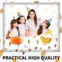 PARSUP 6PCS Thanksgiving Disposable Tablecloth Party Supplies, 108  54 inch, Autumn Theme Pumpkin Maple Leaves Tablecloth Plastic Waterproof Tablecover Decorations