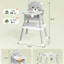 AVIDOR Baby Highchair for Babies and Toddlers, 6 in 1 High Chair with 5 Point Harness and Removable Safe Tray, Easy Clean& Ergonomic, Cute Bear Cunshion Baby Highchair for 6-36 Months and 35 lbs, Gray