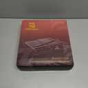 Steak Knives Set of 8 with Drawer Organizer Built-in Sharpener, 4.6 Inch Non Serrated Dinner Knife, Forged German Steel Damascus Pattern Straight Edge Meat Knife with Full Tang Handle, Black