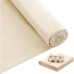KUUP 100% Cotton Fabric by the Yard, 63" x 2 Yard Unbleached Muslin Fabric