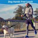 Hands Free Dog Walking Leash, 9ft Black Adjustable Running Leash with Control Handle