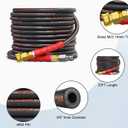 Pressure Washer Hose 25FT 3/8", 4800PSI No Marking Kink Free Hose with Quick Connect Ends and Adapters for Hot & Cold Water up to 140F, Steel Wire Braided Hose for Power Washing