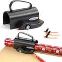 Wrapping Paper Cutter with Handle Gift Wrap Cutter for Christmas Paper Rolls, 3 Replaceable Blades for Smooth & Straight Cuts, Easy Paper Cutting Tool for Holidays (Black)